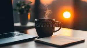 Cafe, portatil, agenda