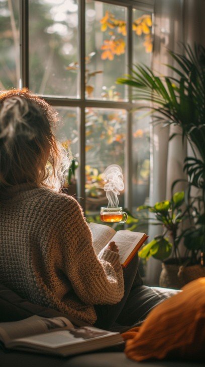 mujer de más de 40 años disfrutando de su tiempo propio